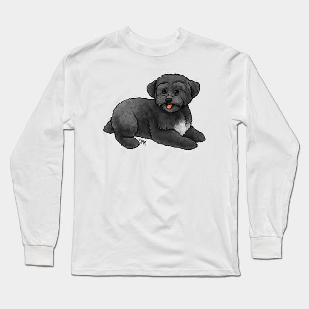 Dog - Yorkipoo - Black Long Sleeve T-Shirt by Jen's Dogs Custom Gifts and Designs